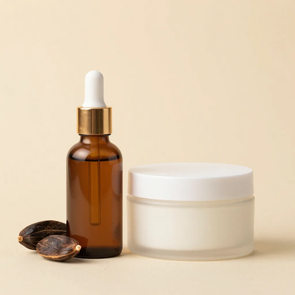 A tamanu face oil with a body balm together