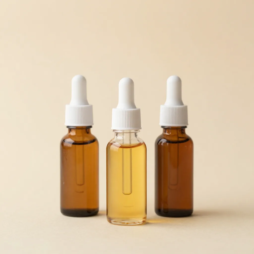 Three small bottles of tamanu oil together